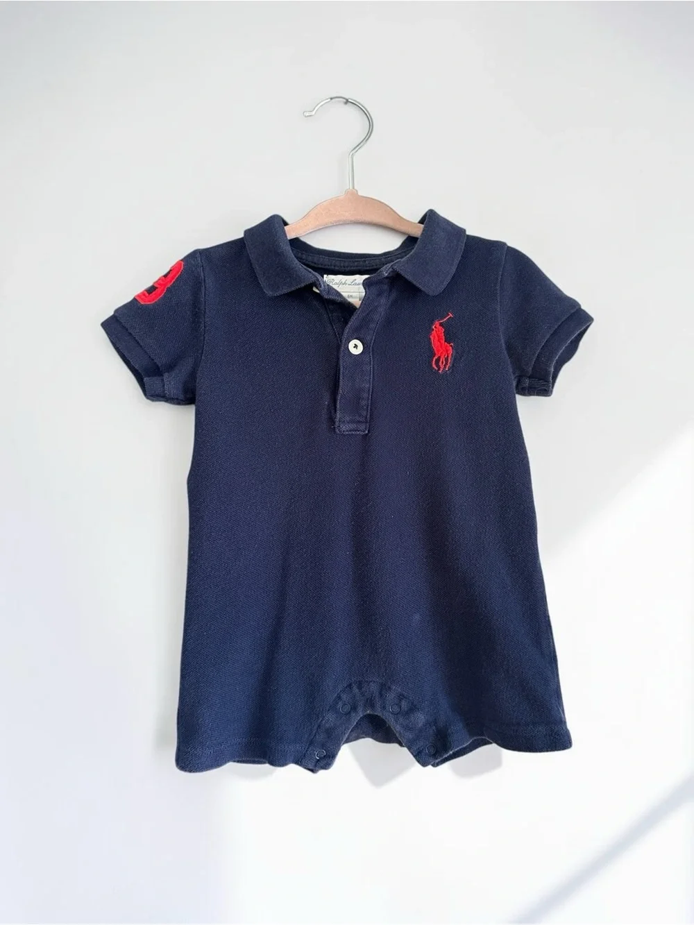 Ralph Lauren Baby Boy Romper • Navy Blue, 9 Months